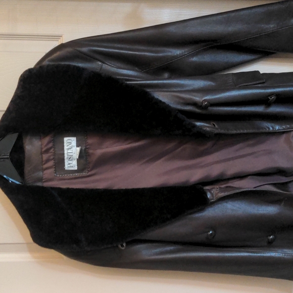 Women's Positano Pellet Brown Jacket with Faux Fur Collar Small - Picture 3 of 5
